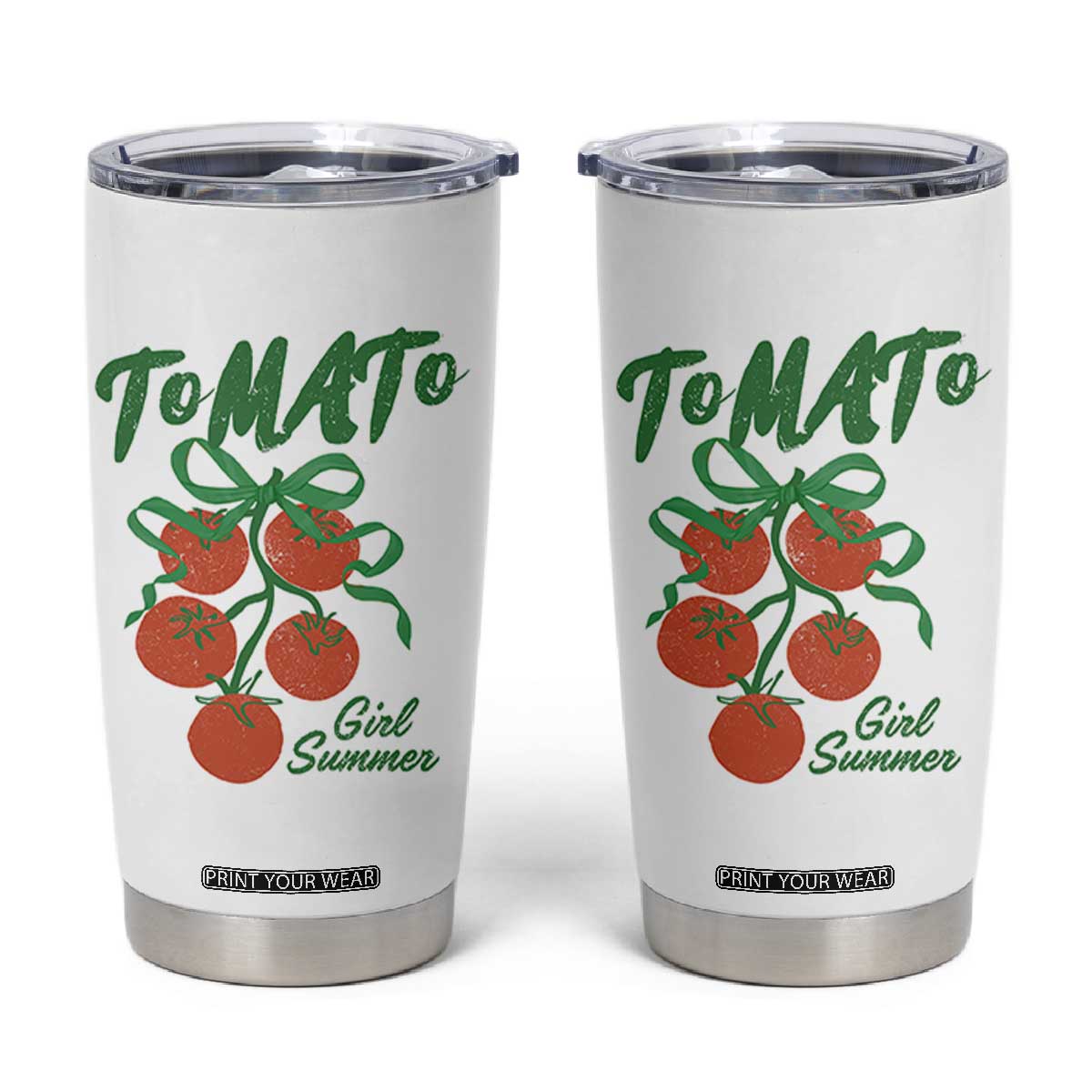 Funny Tomato Girl Summer Tumbler Cup Tomato Fresh Fruit Cottagecore Aesthetic TS11 White Print Your Wear