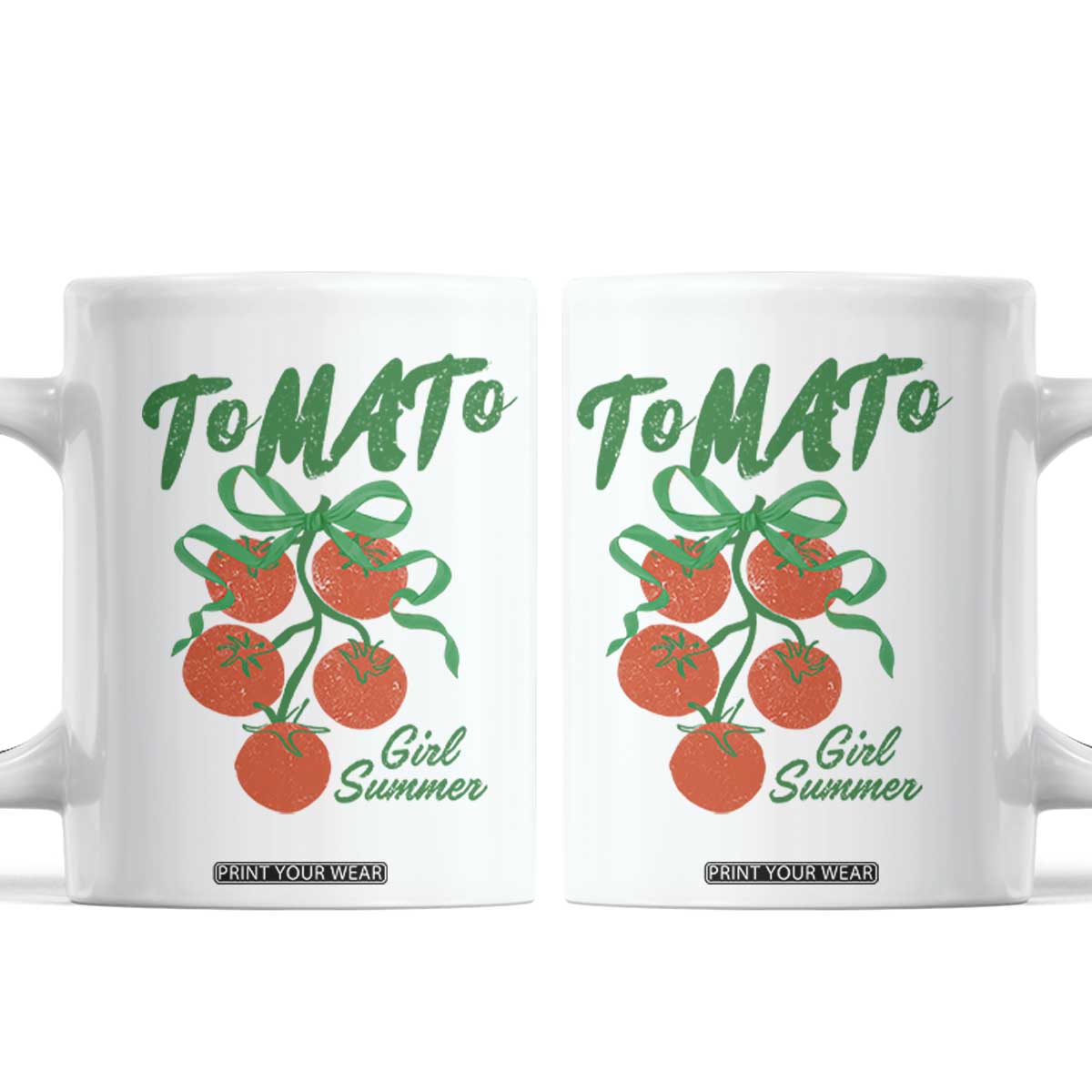 Funny Tomato Girl Summer Coffee Mug Tomato Fresh Fruit Cottagecore Aesthetic TS11 White Print Your Wear