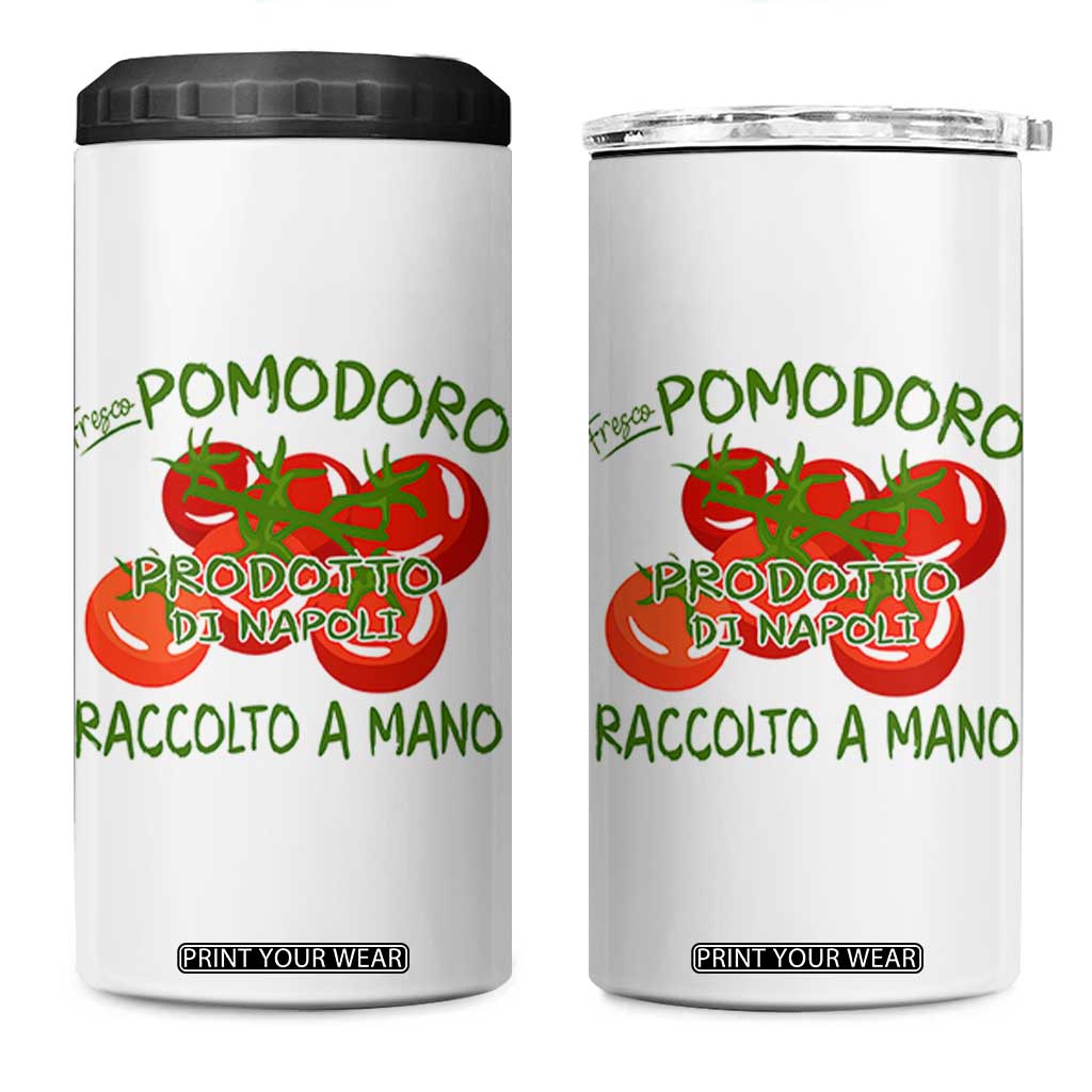 Italian Tomato 4 in 1 Can Cooler Tumbler Fresco Pomodoro Prodotto Di Napoli Cottagecore Aesthetic TS11 One Size: 16 oz White Print Your Wear