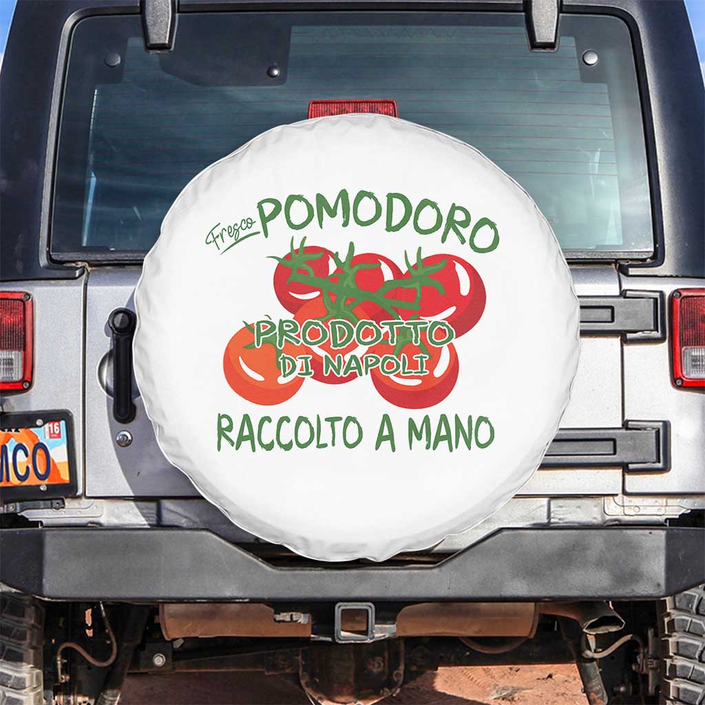 Italian Tomato Spare Tire Cover Fresco Pomodoro Prodotto Di Napoli Cottagecore Aesthetic TS11 No hole White Print Your Wear