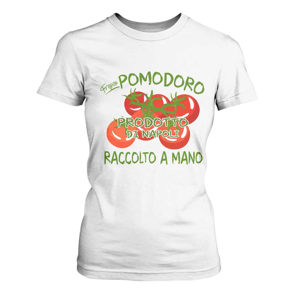 Italian Tomato T Shirt For Women Fresco Pomodoro Prodotto Di Napoli Cottagecore Aesthetic TS11 White Print Your Wear