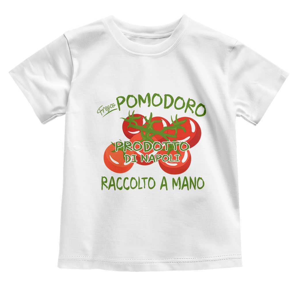Italian Tomato Toddler T Shirt Fresco Pomodoro Prodotto Di Napoli Cottagecore Aesthetic TS11 White Print Your Wear