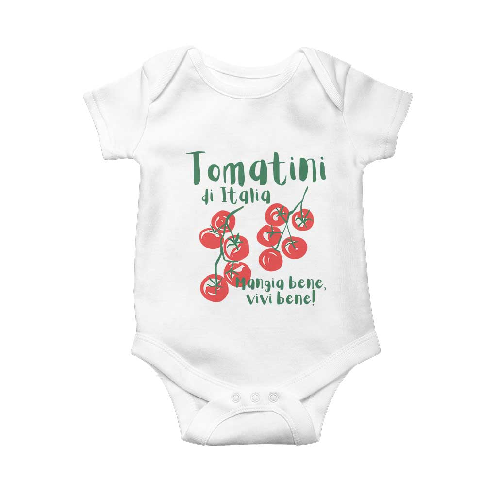 Italian Tomato Baby Onesie Tomatini Di Italia Vegetable Garden Lover TS11 White Print Your Wear