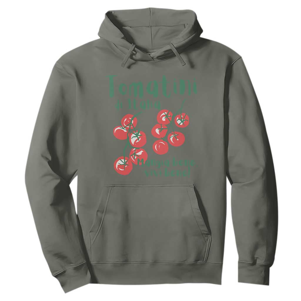 Italian Tomato Hoodie Tomatini Di Italia Vegetable Garden Lover TS11 Military Green Print Your Wear