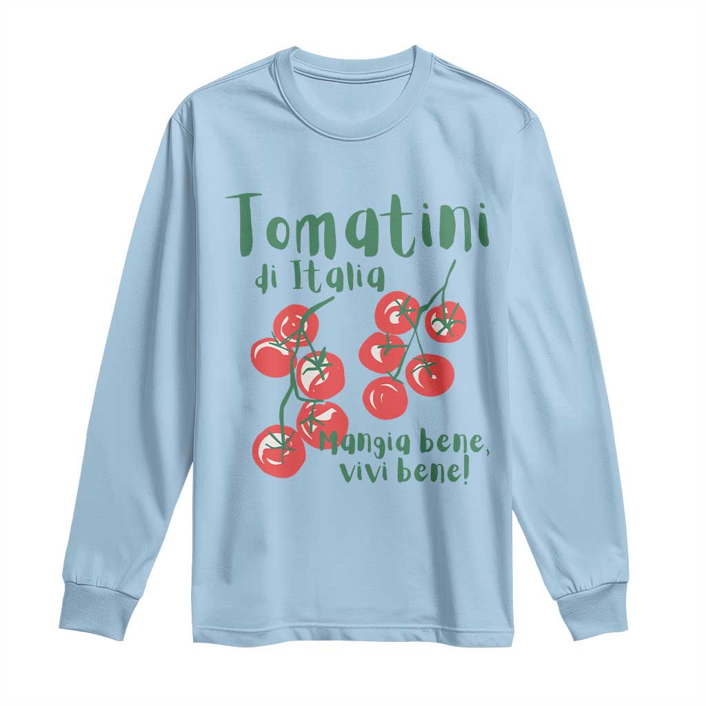 Italian Tomato Long Sleeve Shirt Tomatini Di Italia Vegetable Garden Lover TS11 Light Blue Print Your Wear
