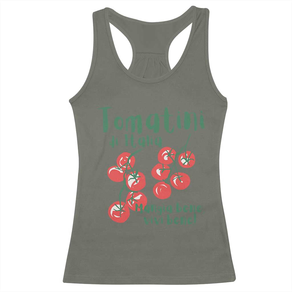 Italian Tomato Racerback Tank Top Tomatini Di Italia Vegetable Garden Lover TS11 Military Green Print Your Wear