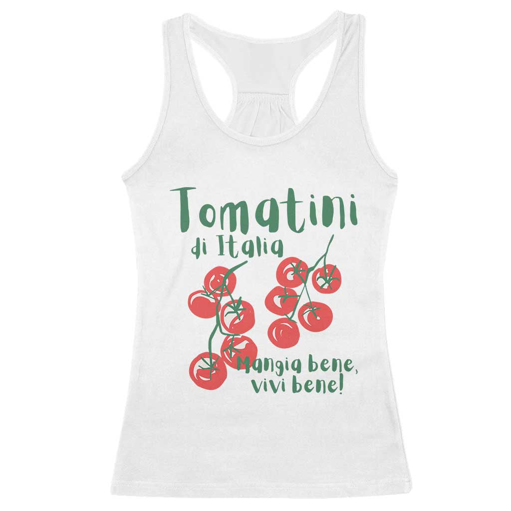 Italian Tomato Racerback Tank Top Tomatini Di Italia Vegetable Garden Lover TS11 White Print Your Wear