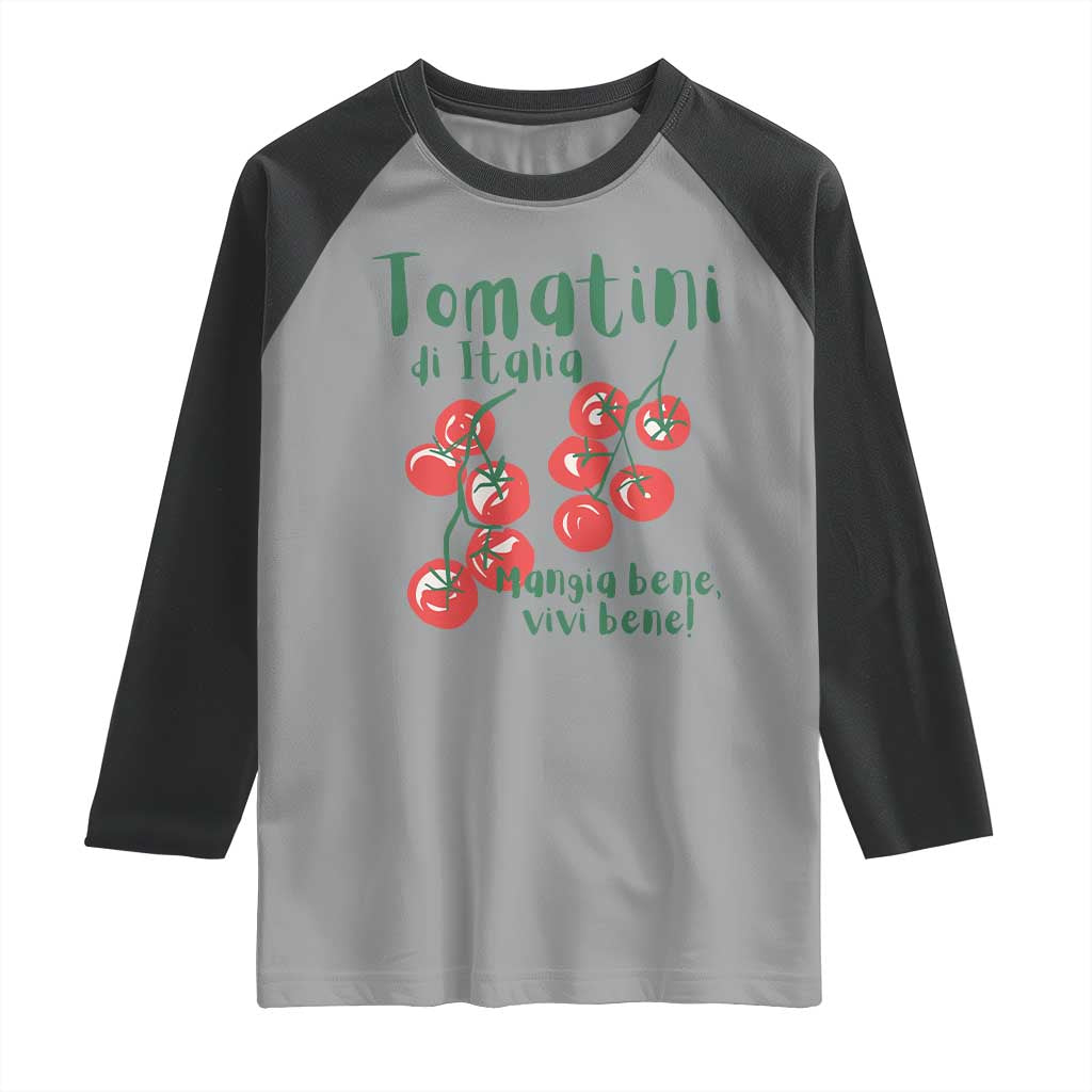 Italian Tomato Raglan Shirt Tomatini Di Italia Vegetable Garden Lover TS11 Sport Gray Black Print Your Wear