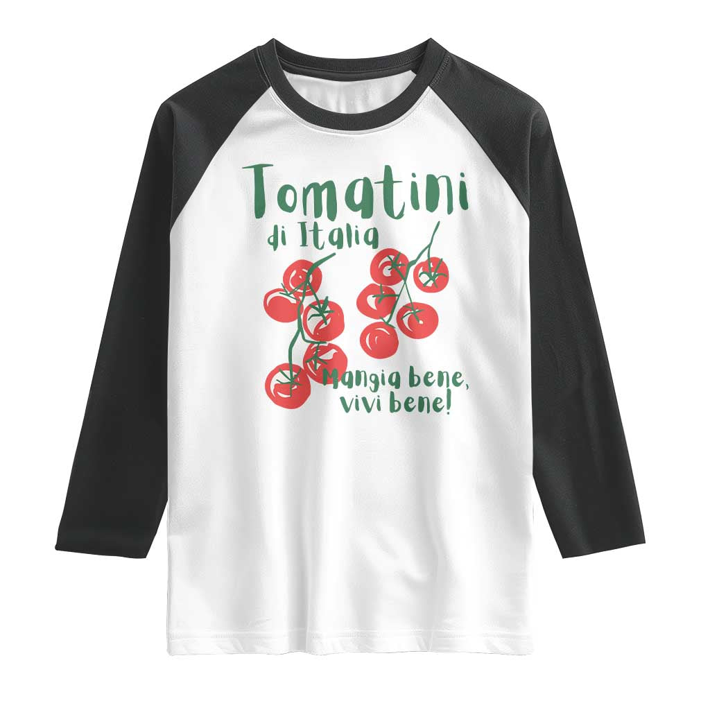 Italian Tomato Raglan Shirt Tomatini Di Italia Vegetable Garden Lover TS11 White Black Print Your Wear