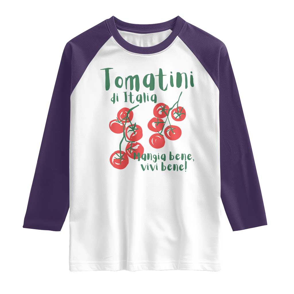Italian Tomato Raglan Shirt Tomatini Di Italia Vegetable Garden Lover TS11 White Purple Print Your Wear