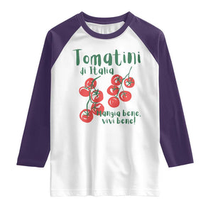 Italian Tomato Raglan Shirt Tomatini Di Italia Vegetable Garden Lover TS11 White Purple Print Your Wear