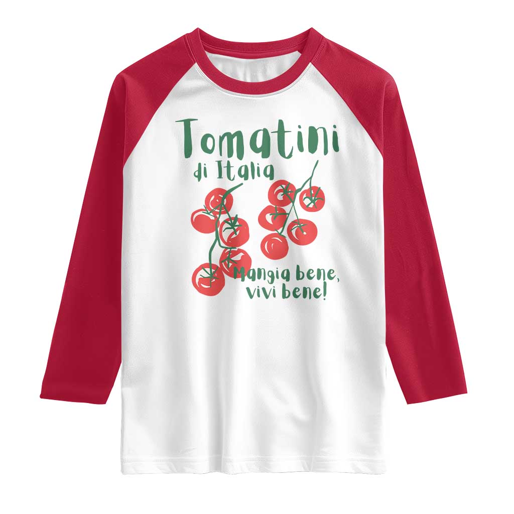 Italian Tomato Raglan Shirt Tomatini Di Italia Vegetable Garden Lover TS11 White Red Print Your Wear