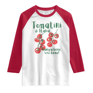 Italian Tomato Raglan Shirt Tomatini Di Italia Vegetable Garden Lover TS11 White Red Print Your Wear