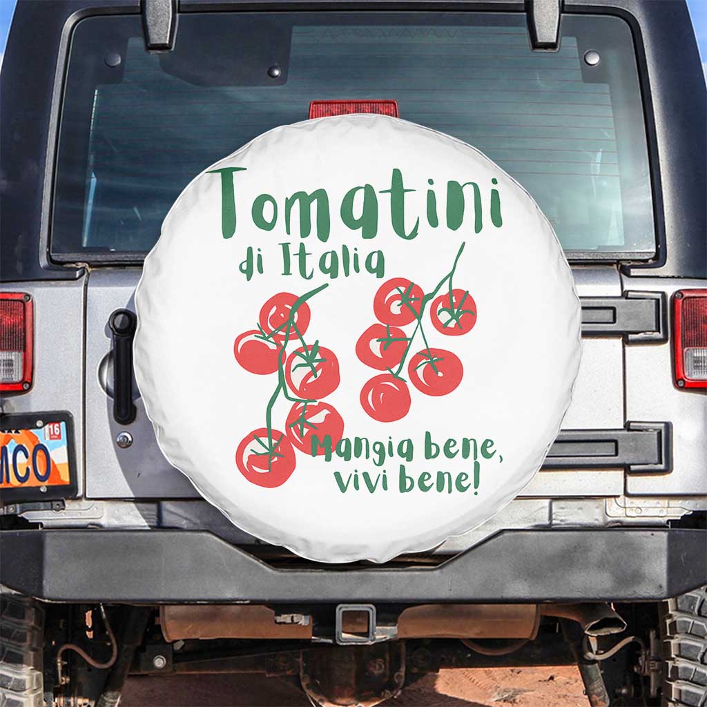 Italian Tomato Spare Tire Cover Tomatini Di Italia Vegetable Garden Lover TS11 No hole White Print Your Wear