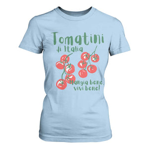 Italian Tomato T Shirt For Women Tomatini Di Italia Vegetable Garden Lover TS11 Light Blue Print Your Wear