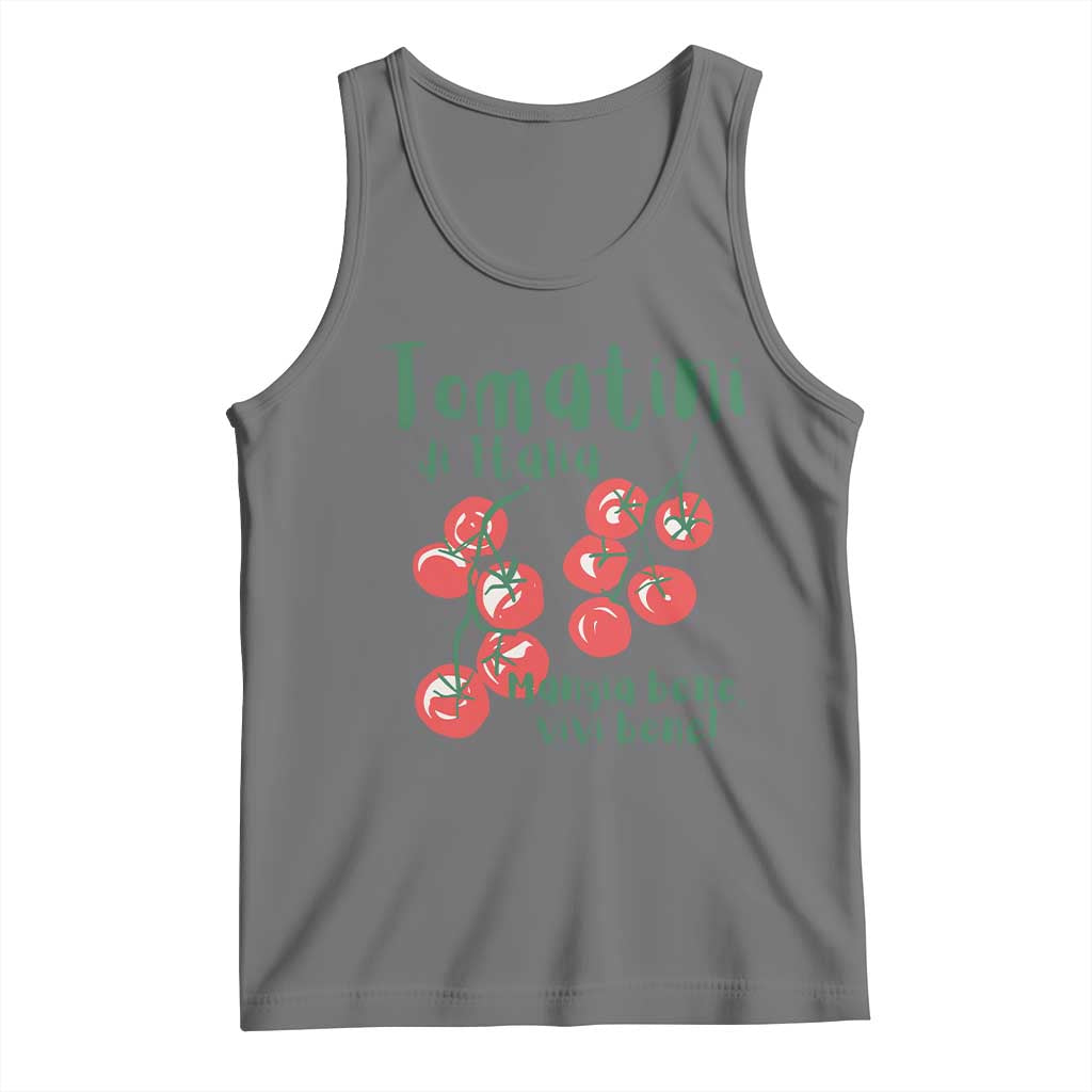 Italian Tomato Tank Top Tomatini Di Italia Vegetable Garden Lover TS11 Black Heather Print Your Wear