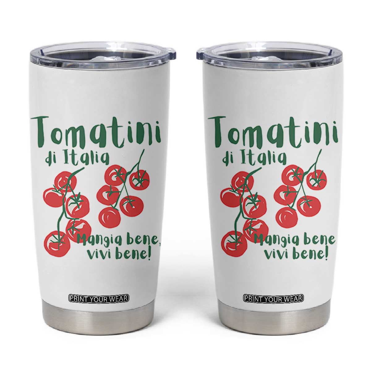 Italian Tomato Tumbler Cup Tomatini Di Italia Vegetable Garden Lover TS11 White Print Your Wear