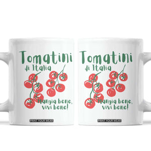 Italian Tomato Coffee Mug Tomatini Di Italia Vegetable Garden Lover TS11 White Print Your Wear