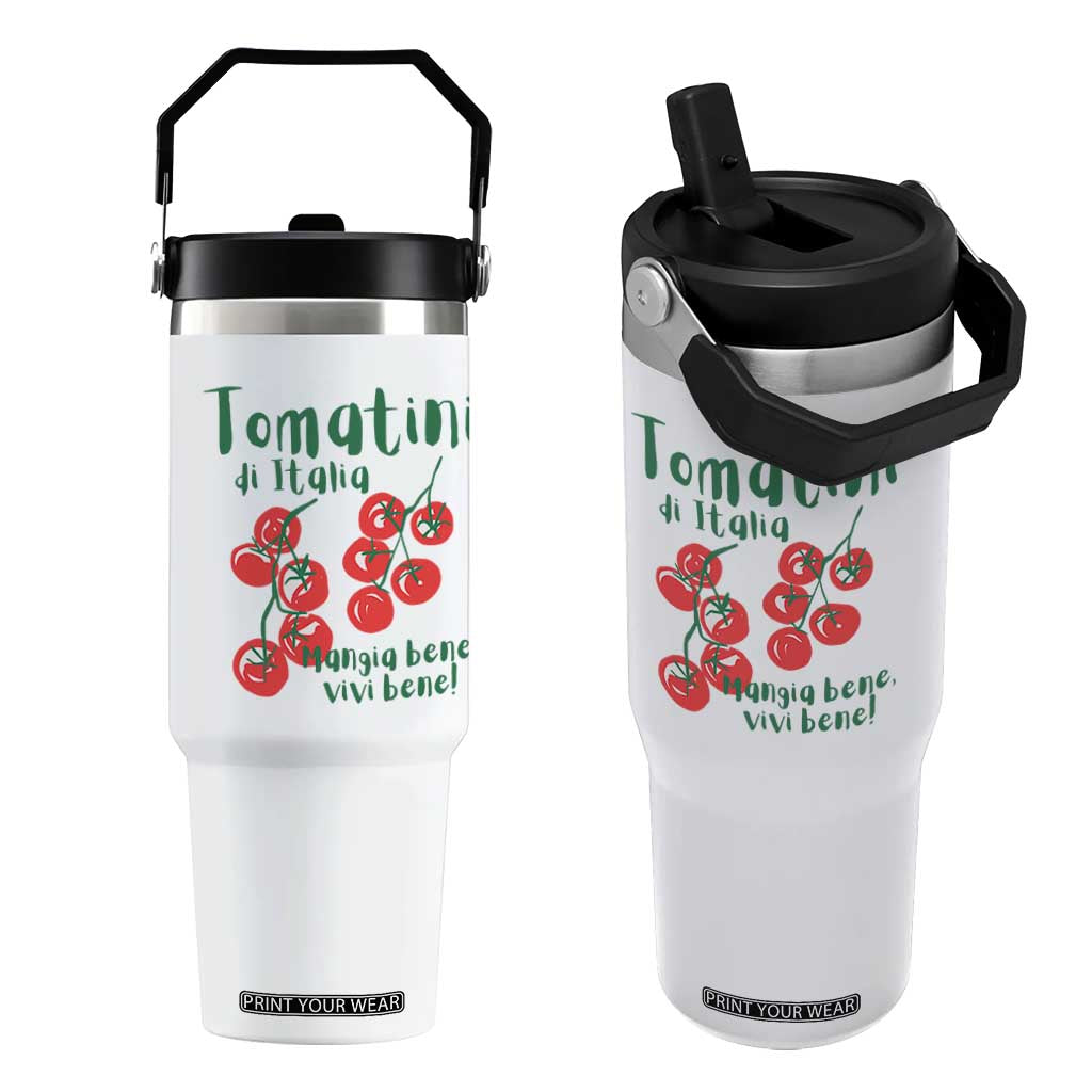 Italian Tomato Flip Straw Tumbler Tomatini Di Italia Vegetable Garden Lover TS11 One Size: 30 oz White Print Your Wear