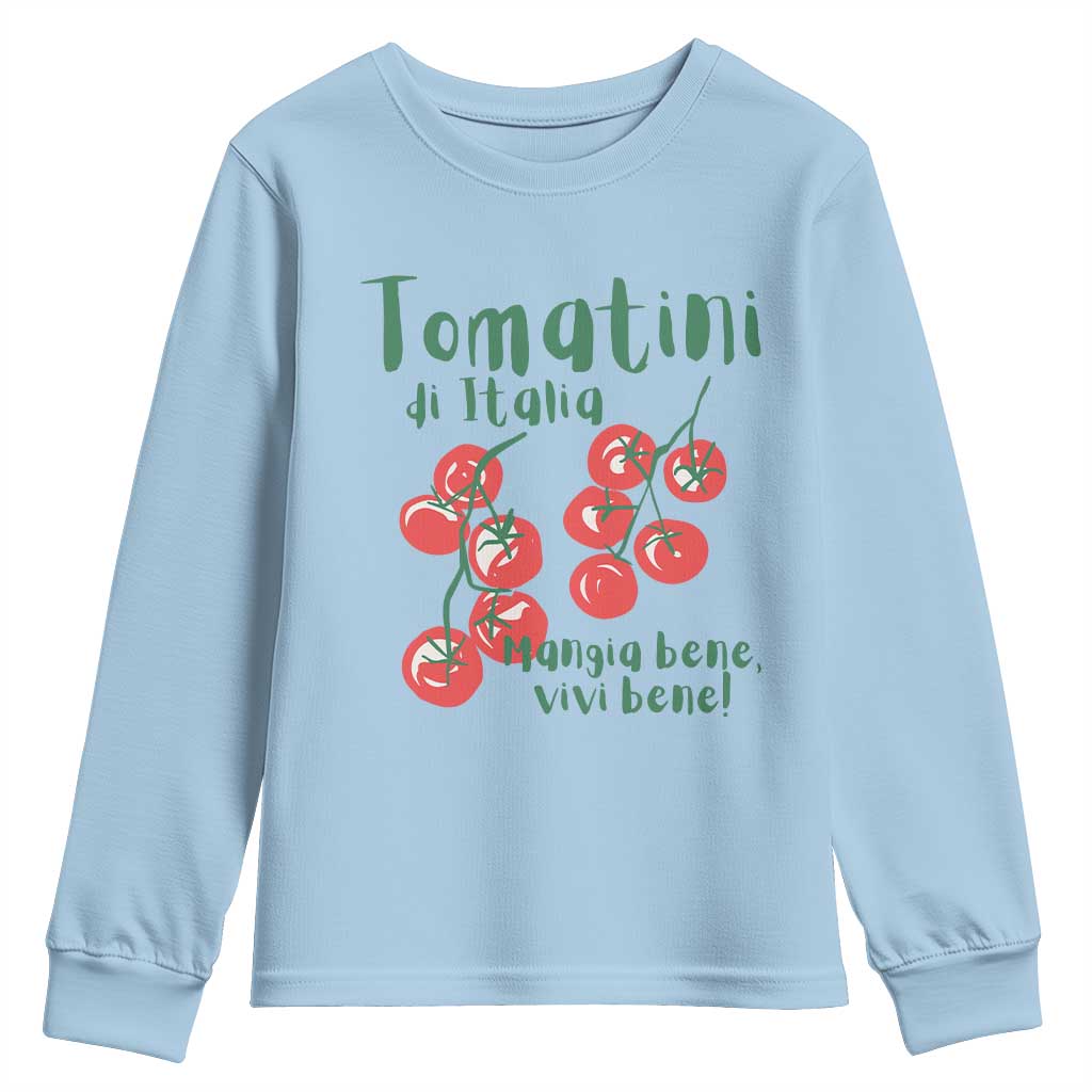 Italian Tomato Youth Sweatshirt Tomatini Di Italia Vegetable Garden Lover TS11 Light Blue Print Your Wear