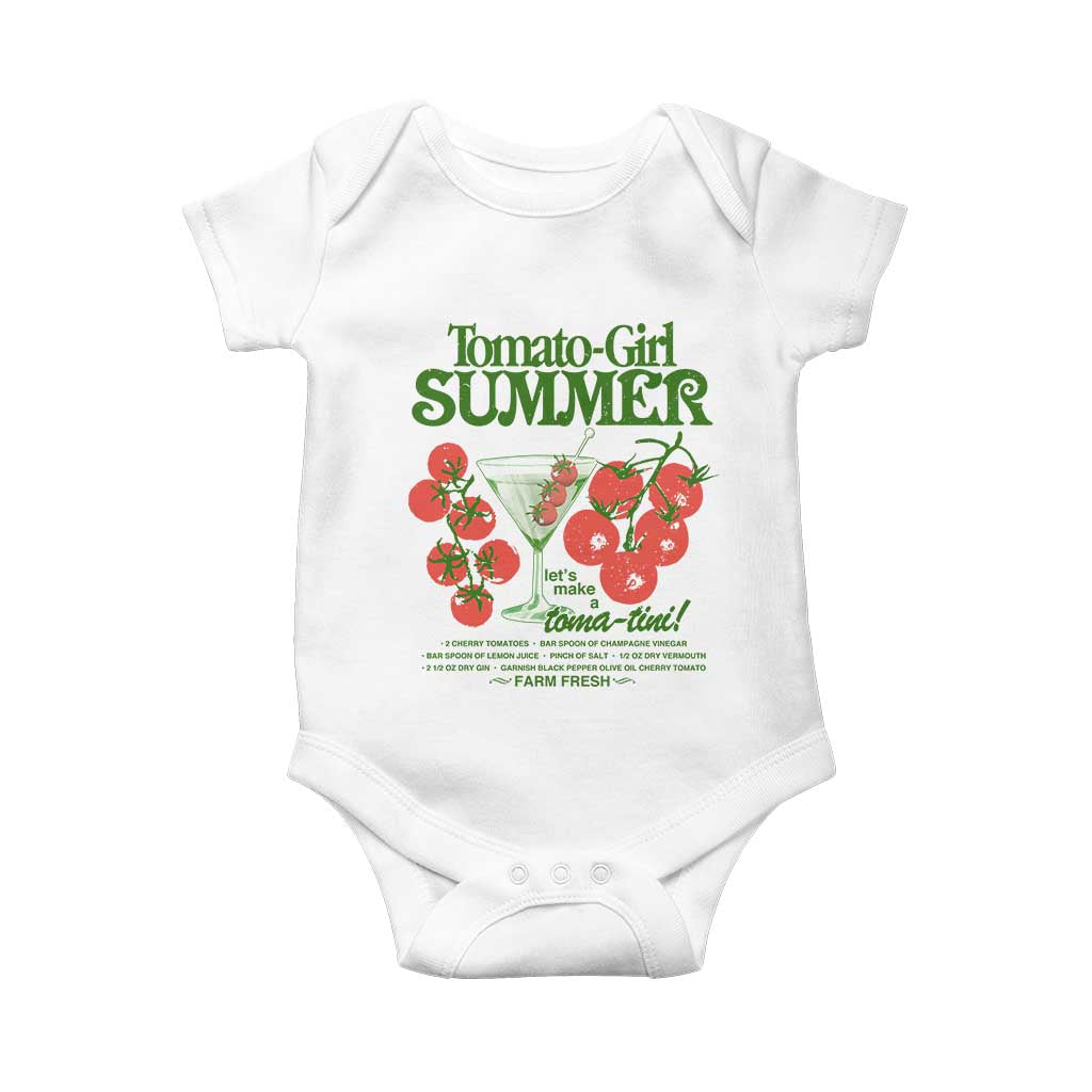 Tomato Girl Summer Baby Onesie Lets Make A Tomatini Italian Summer Cottagecore Aesthetic TS11 White Print Your Wear