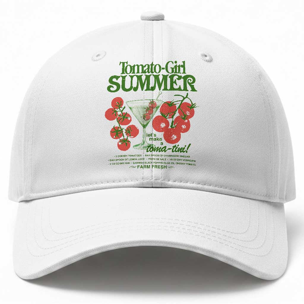Tomato Girl Summer Baseball Cap Lets Make A Tomatini Italian Summer Cottagecore Aesthetic TS11 Print Your Wear