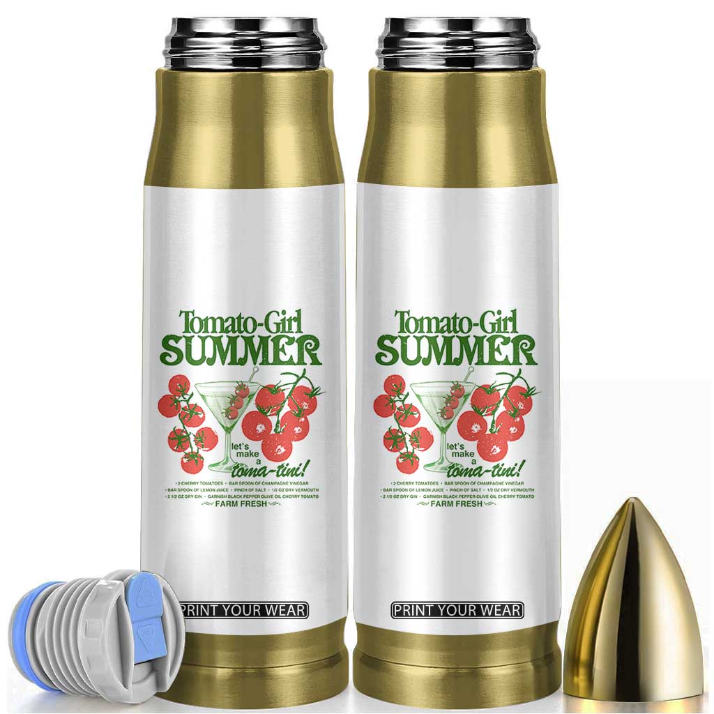 Tomato Girl Summer Bullet Tumbler Lets Make A Tomatini Italian Summer Cottagecore Aesthetic TS11 White Print Your Wear