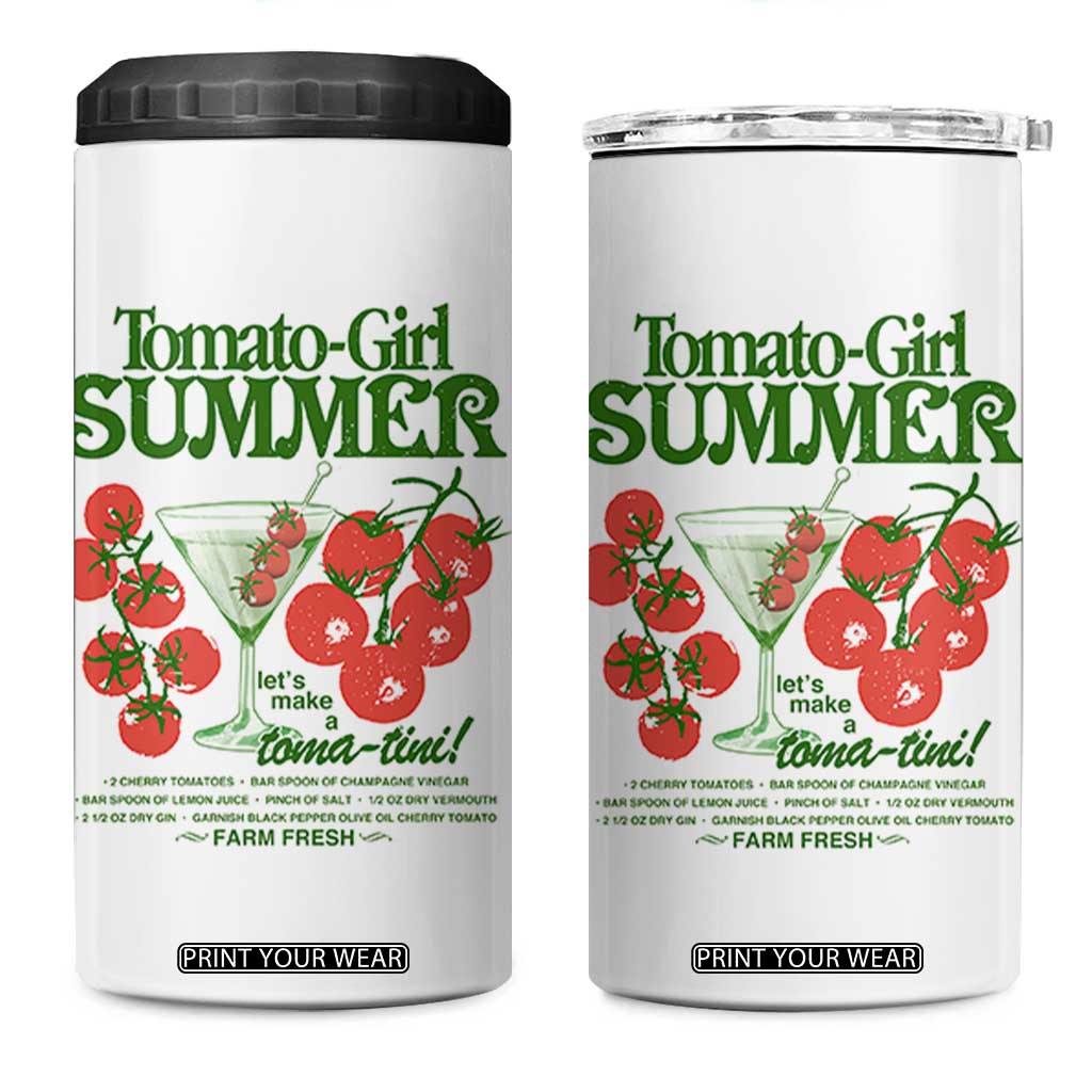 Tomato Girl Summer 4 in 1 Can Cooler Tumbler Lets Make A Tomatini Italian Summer Cottagecore Aesthetic TS11 One Size: 16 oz White Print Your Wear