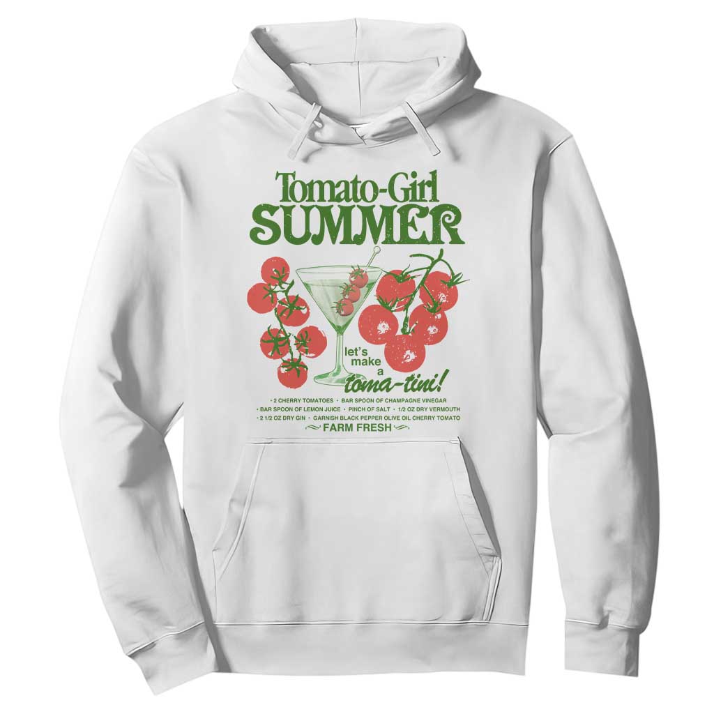 Tomato Girl Summer Hoodie Lets Make A Tomatini Italian Summer Cottagecore Aesthetic TS11 White Print Your Wear