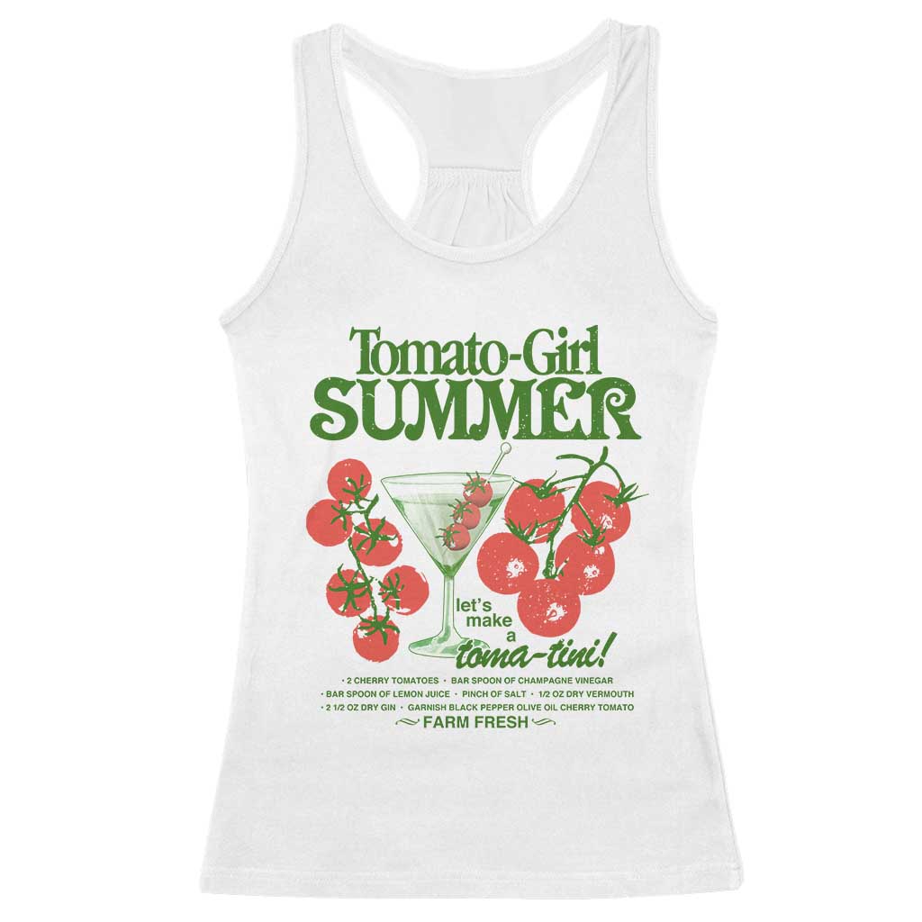 Tomato Girl Summer Racerback Tank Top Lets Make A Tomatini Italian Summer Cottagecore Aesthetic TS11 White Print Your Wear