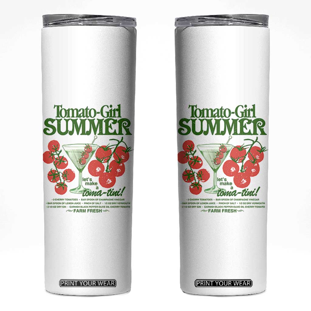 Tomato Girl Summer Skinny Tumbler Lets Make A Tomatini Italian Summer Cottagecore Aesthetic TS11 White Print Your Wear