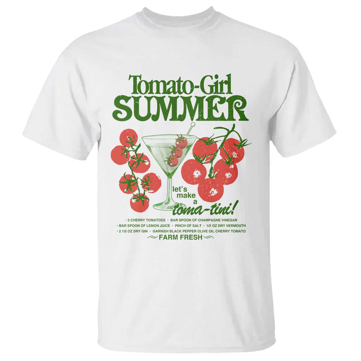 Tomato Girl Summer T Shirt Lets Make A Tomatini Italian Summer Cottagecore Aesthetic TS11 White Print Your Wear