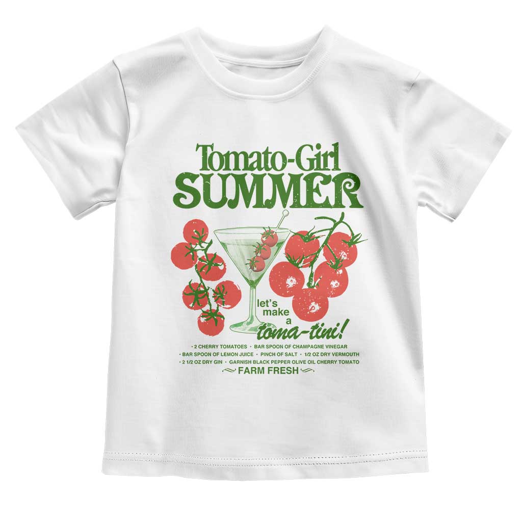 Tomato Girl Summer Toddler T Shirt Lets Make A Tomatini Italian Summer Cottagecore Aesthetic TS11 White Print Your Wear