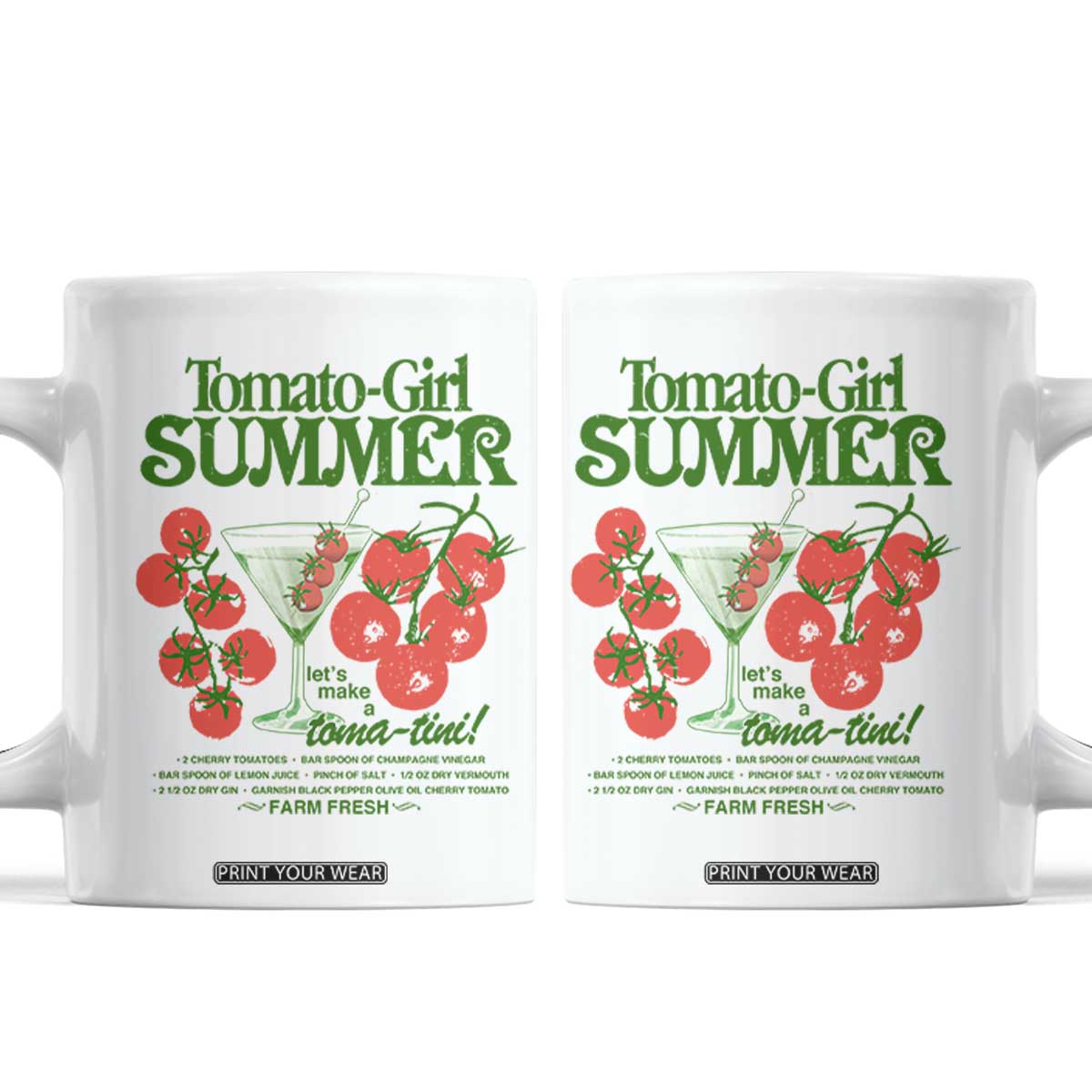 Tomato Girl Summer Coffee Mug Lets Make A Tomatini Italian Summer Cottagecore Aesthetic TS11 White Print Your Wear