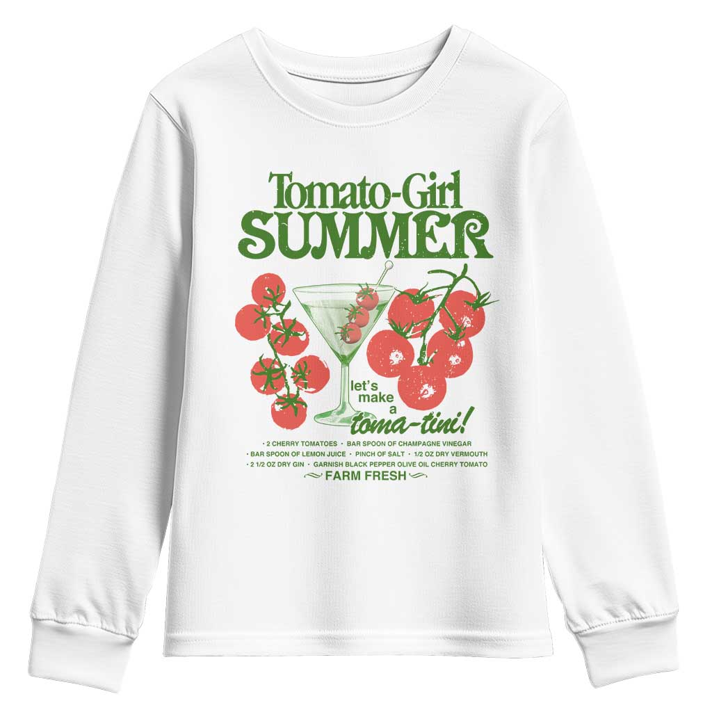 Tomato Girl Summer Youth Sweatshirt Lets Make A Tomatini Italian Summer Cottagecore Aesthetic TS11 White Print Your Wear
