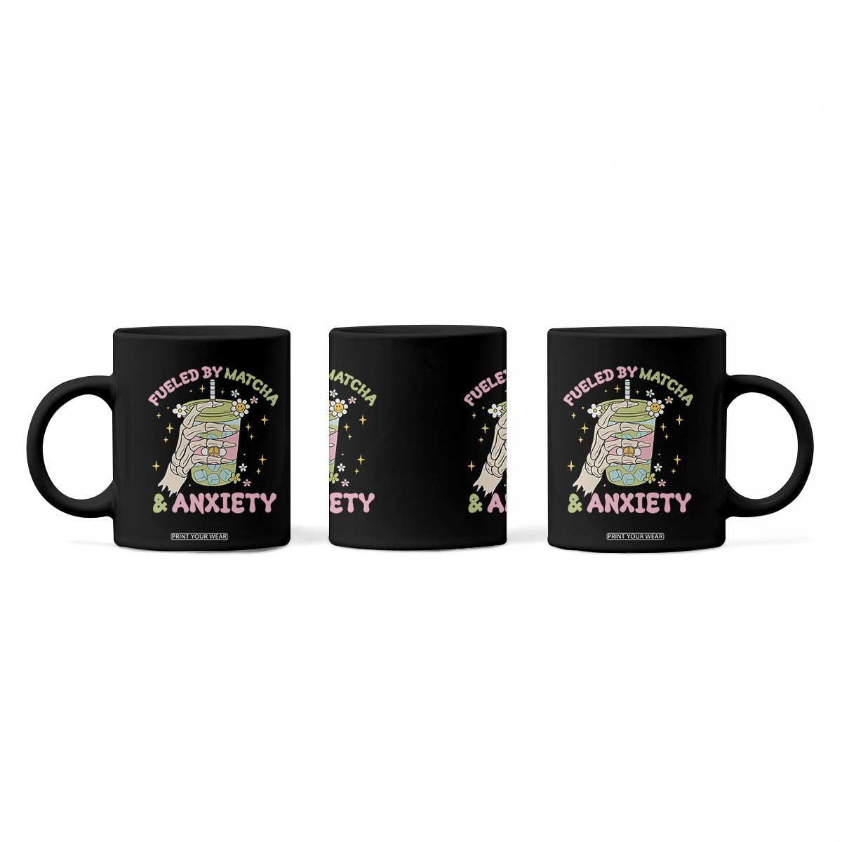 Funny Fueled By Matcha And Anxiety Coffee Mug Matcha Lover TS11 Print Your Wear