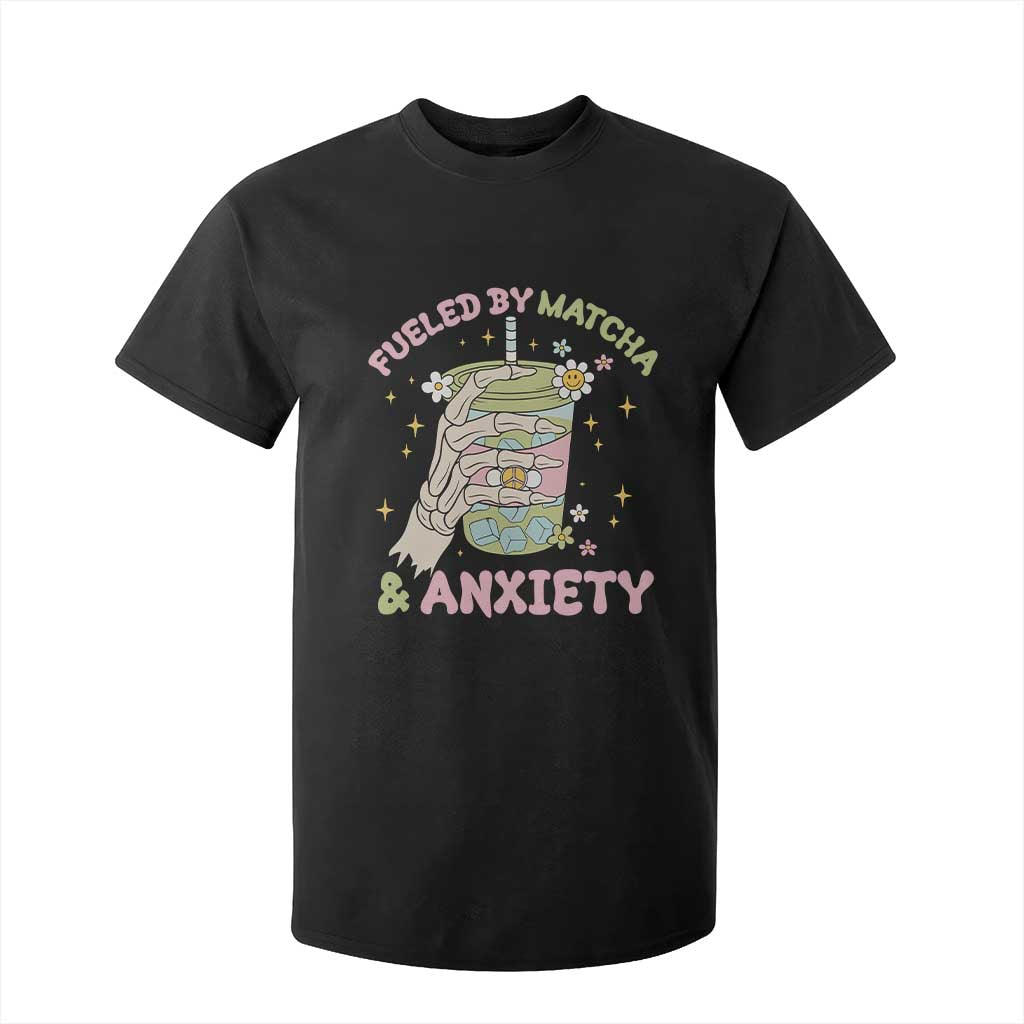 Funny Fueled By Matcha And Anxiety T Shirt For Kid Matcha Lover TS11 Black Print Your Wear