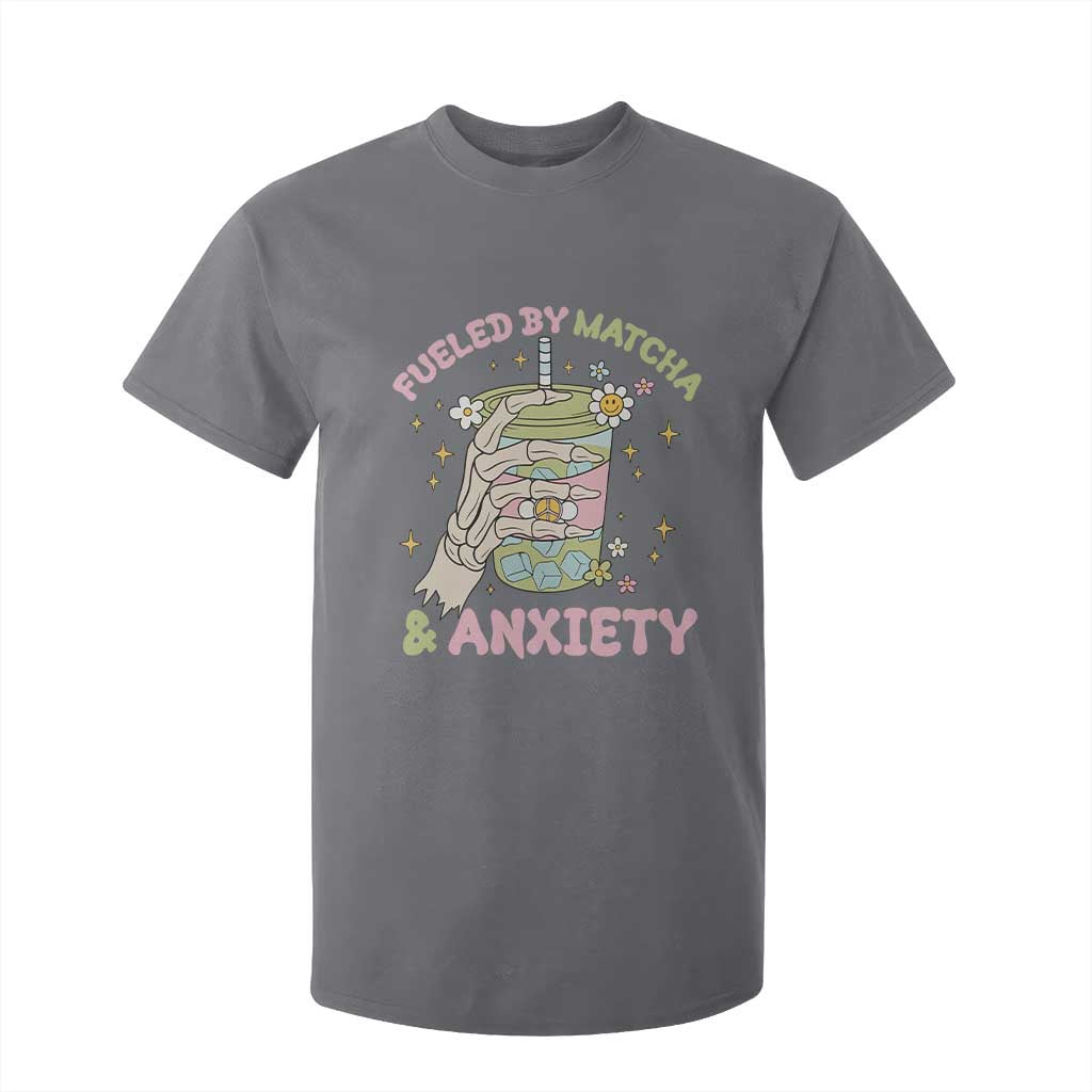 Funny Fueled By Matcha And Anxiety T Shirt For Kid Matcha Lover TS11 Charcoal Print Your Wear