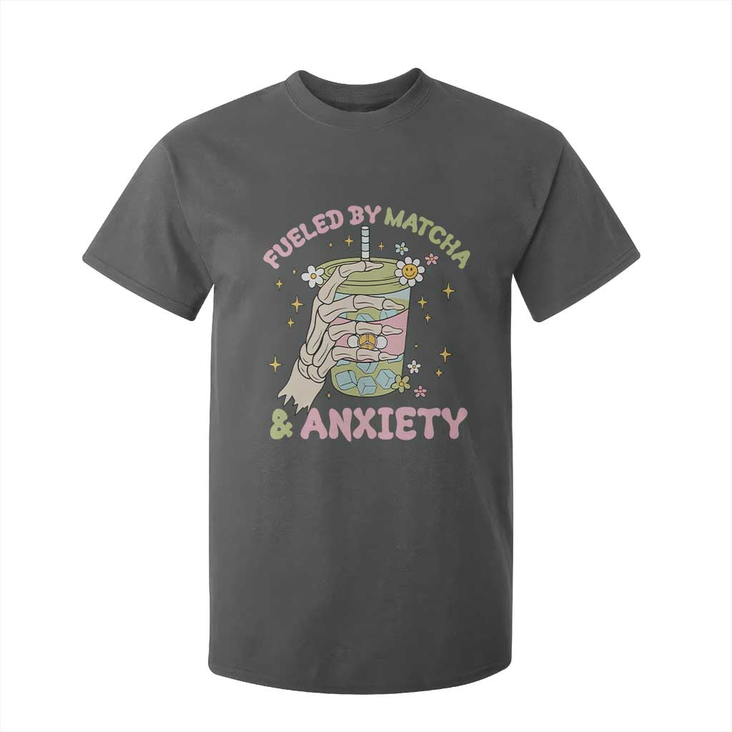 Funny Fueled By Matcha And Anxiety T Shirt For Kid Matcha Lover TS11 Dark Heather Print Your Wear
