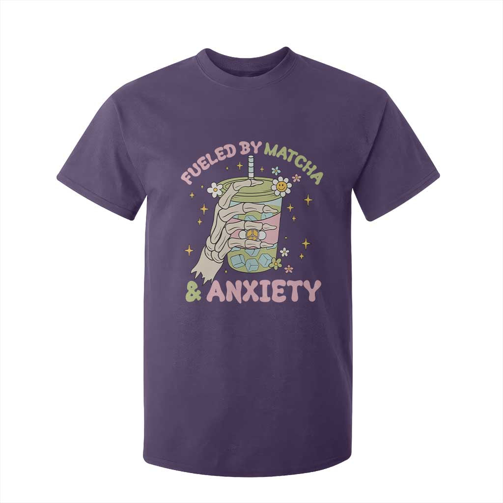 Funny Fueled By Matcha And Anxiety T Shirt For Kid Matcha Lover TS11 Purple Print Your Wear