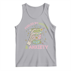 Funny Fueled By Matcha And Anxiety Tank Top Matcha Lover TS11 Athletic Heather Print Your Wear
