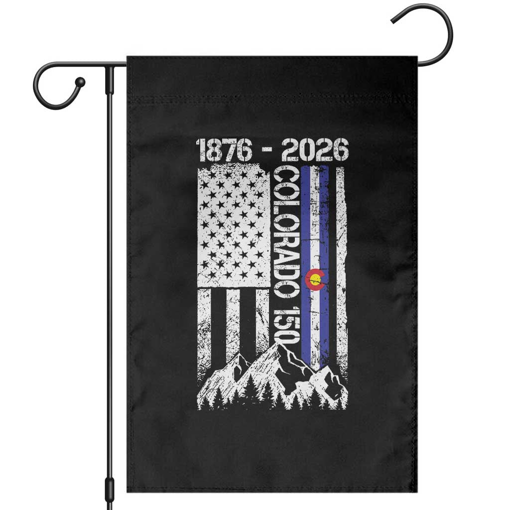 150 Years Colorado Sesquicentennial Anniversary 1876 2026 Garden Flag Vintage Colorado American Flag TS11 Black Print Your Wear