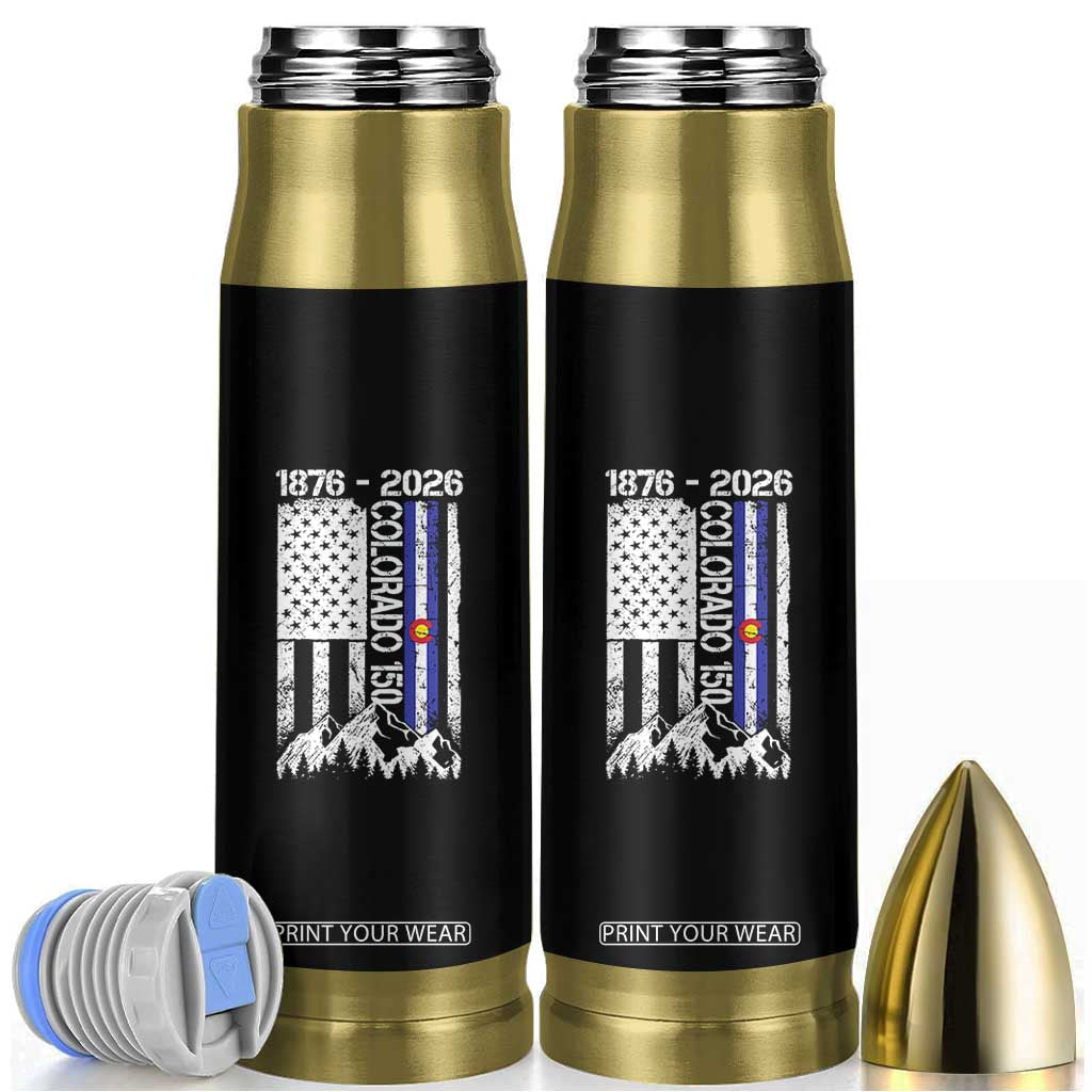 150 Years Colorado Sesquicentennial Anniversary 1876 2026 Bullet Tumbler Vintage Colorado American Flag TS11 Black Print Your Wear