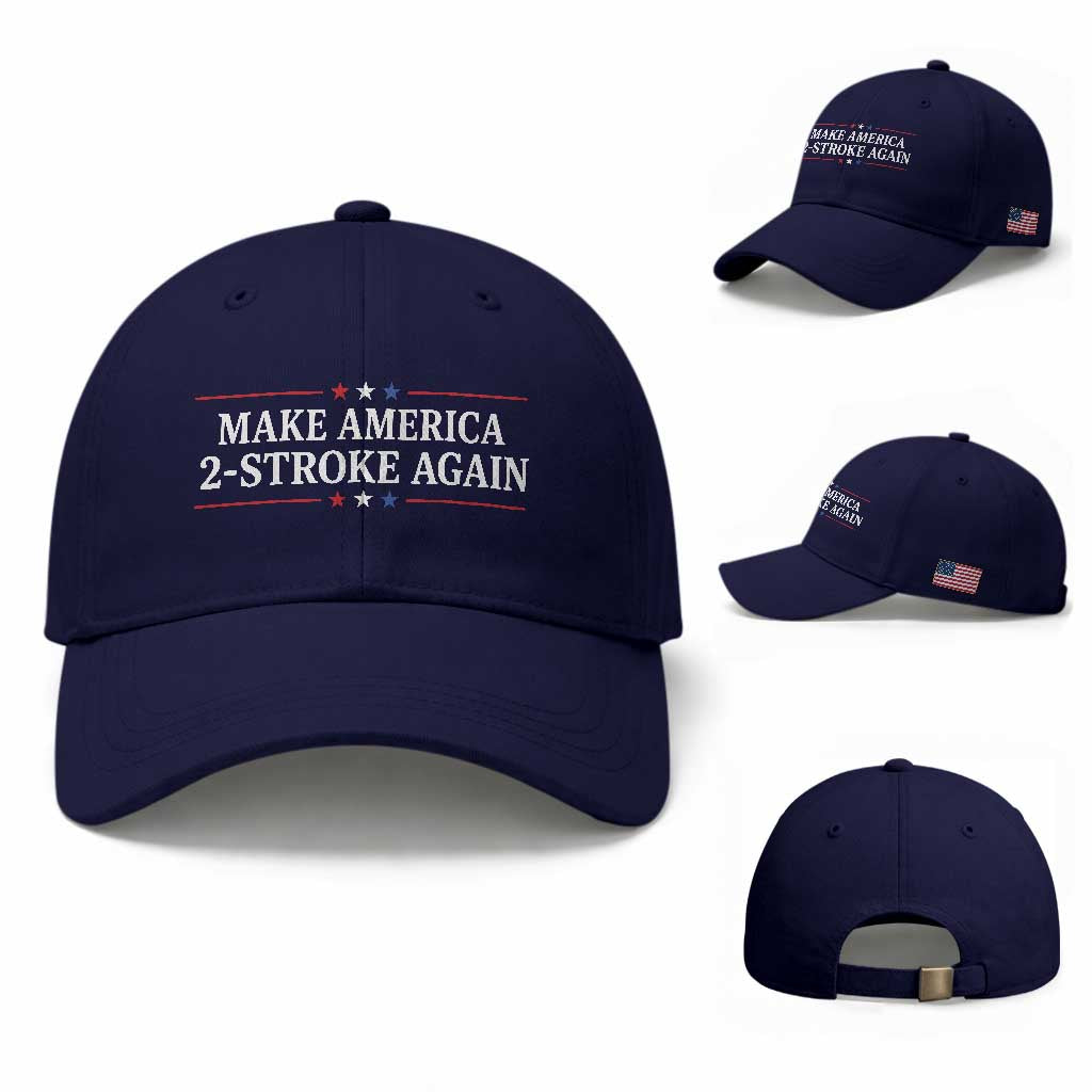 Funny 2 Stroke Motocross Lover Baseball Cap Make America 2 Stroke Again
