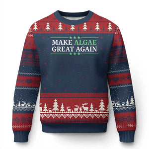 Make Algae Great Again Ugly Christmas Sweater Funny Political Satire Lincoln Reflecting Pool