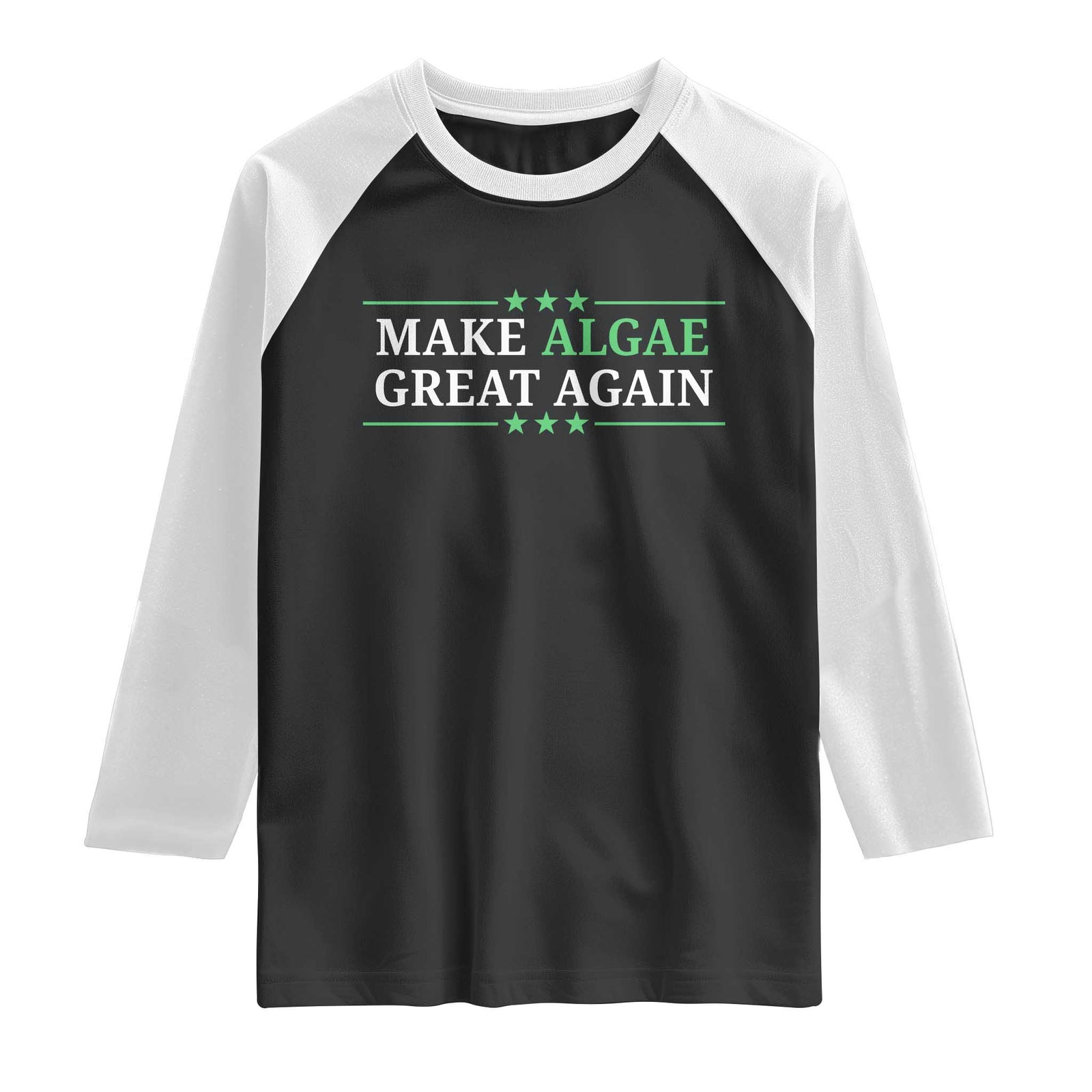 Make Algae Great Again Raglan Shirt Funny Political Satire Lincoln Reflecting Pool TS11 Black White Print Your Wear