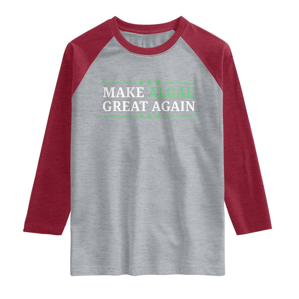 Make Algae Great Again Raglan Shirt Funny Political Satire Lincoln Reflecting Pool