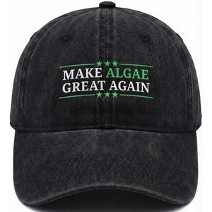 Make Algae Great Again Washed Cotton Baseball Cap Funny Political Satire Lincoln Reflecting Pool