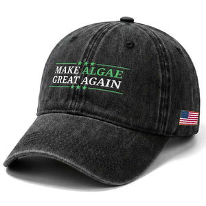 Make Algae Great Again Washed Cotton Baseball Cap Funny Political Satire Lincoln Reflecting Pool