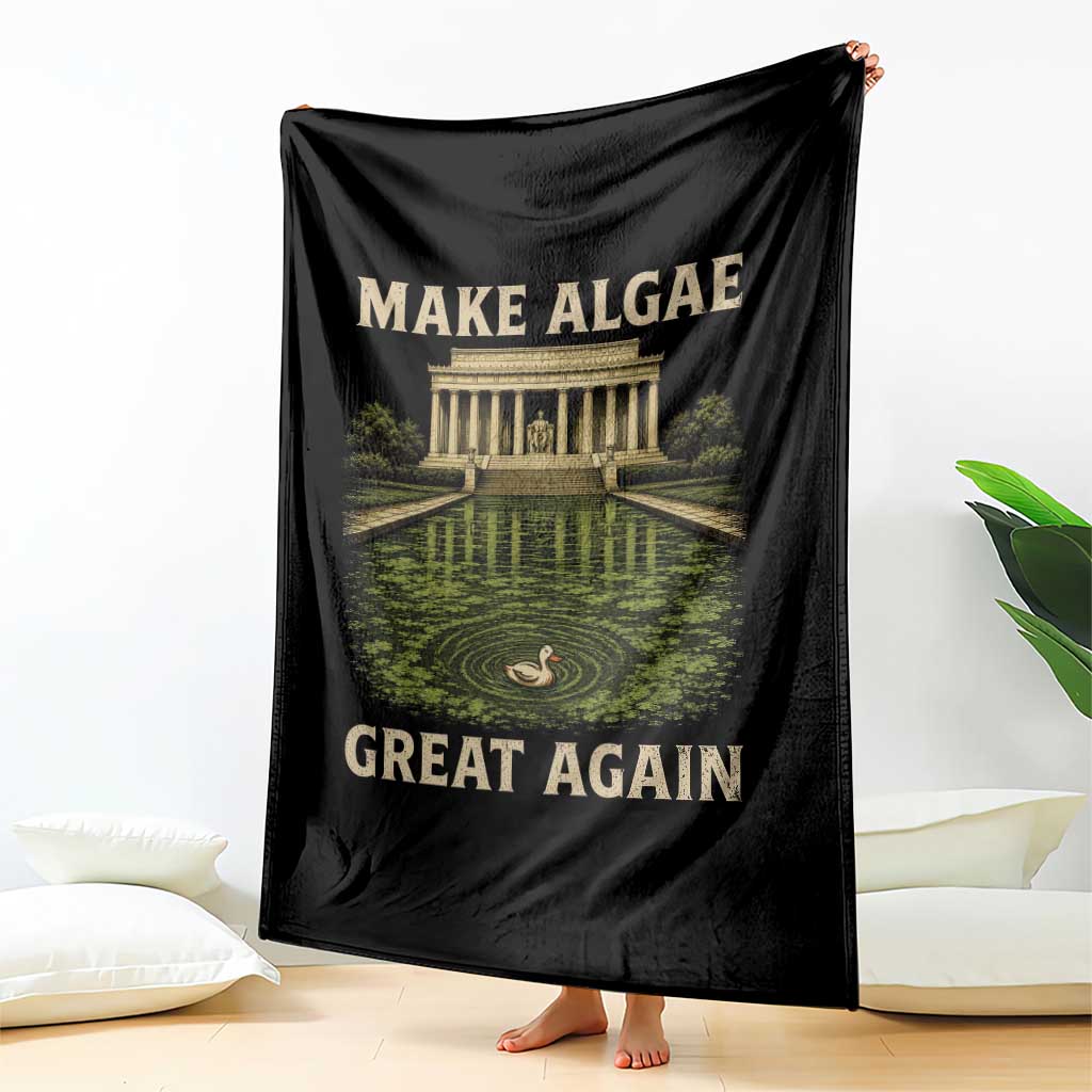 Make Algae Great Again Throw Blanket Funny Lincoln Memorial Reflecting Pool